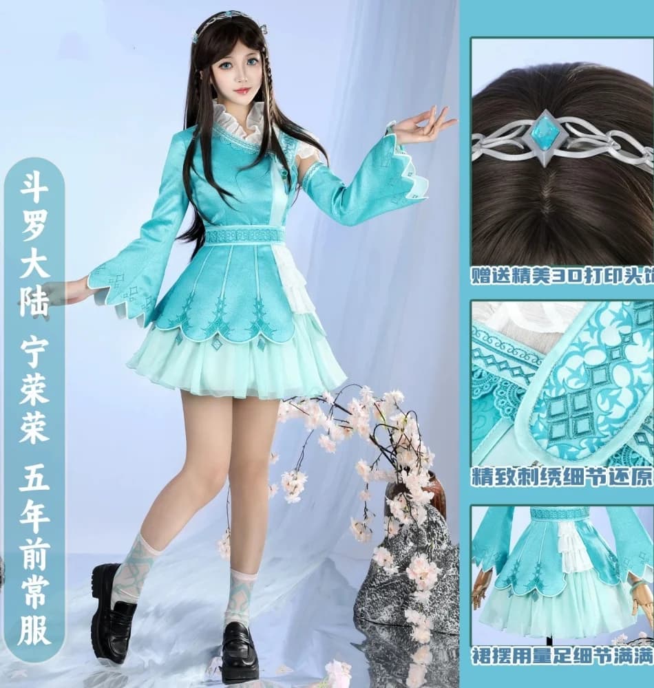 COWOWO Dou Luo Da Lu Ning RongRong Cosplay Costume Cos Game Anime Party Uniform Hallowen Play Role Clothes Clothing