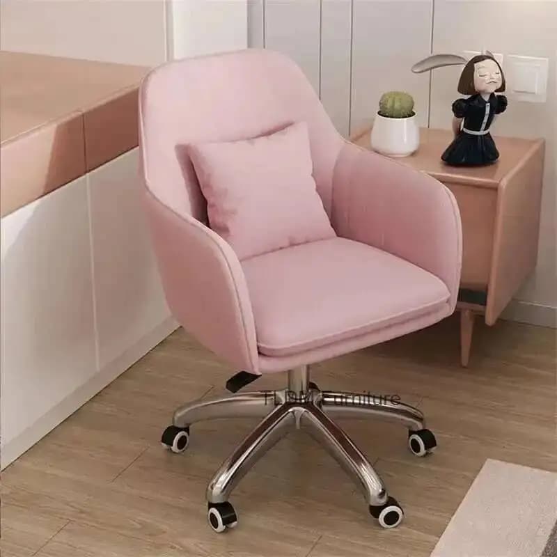 Sedie elevabili da ufficio per mobili moderni Schienale confortevole rosa Sedia girevole per computer Ufficio Casa Camera da letto Sedia da gioco per il tempo libero K