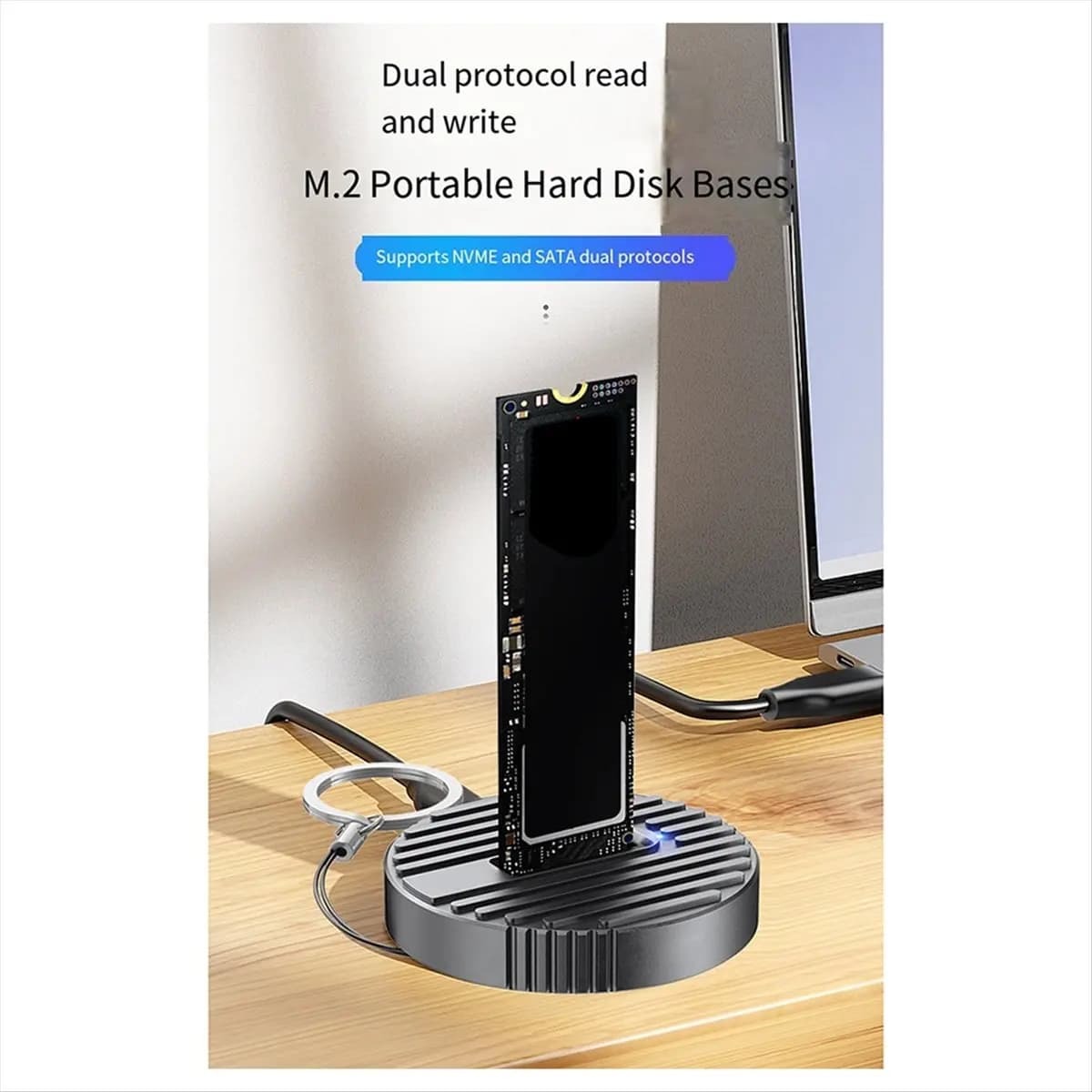 ABGZ M.2 Dual Protocol SSD Solid State Drive Box NVME/SATA10G External Mobile Hard Drive Base Type -C3.1 Gen 2 SSD