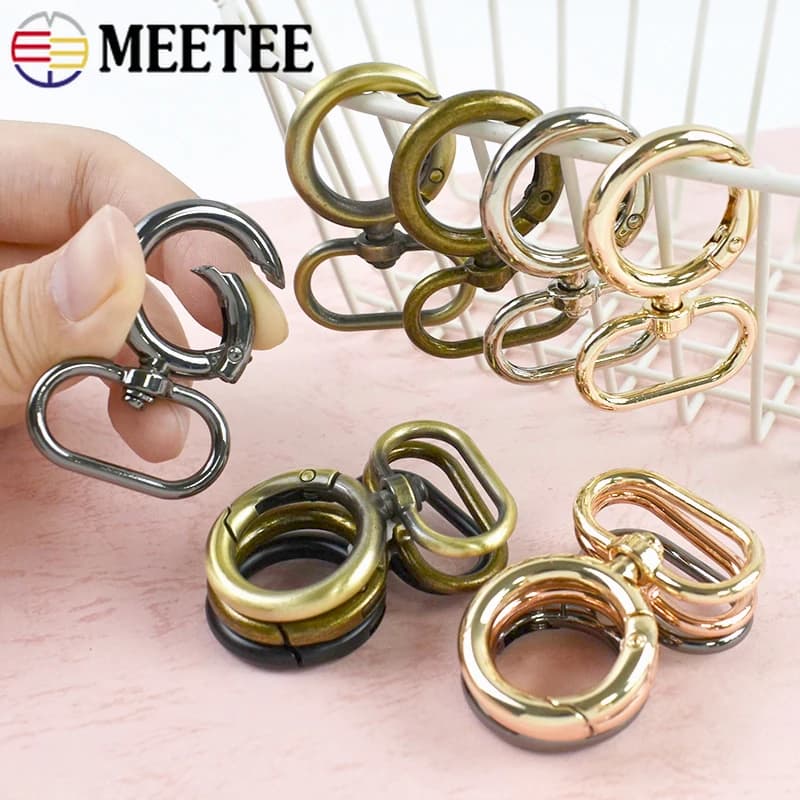 5/10/20 Pezzi Fibbie Metalliche a Molla da 20-38mm, Anelli a O per Cinghie Borsa, Portachiavi, Moschettoni Girevoli, Ganci di Connessione, Accessori Fai-da-te