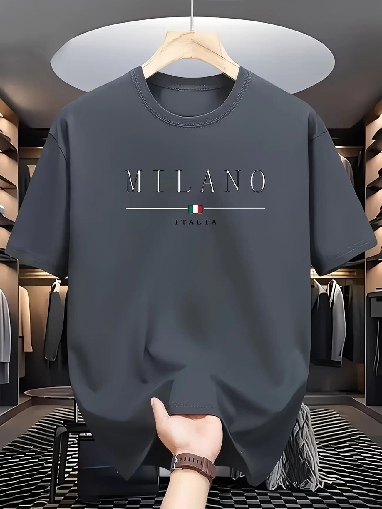 T-shirt estiva da uomo casual, con stampa a fantasia, sportiva, comoda, con scollo rotondo e maniche corte