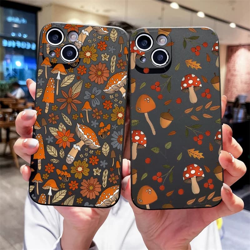 Retro Maple Leaf Flower Mushrooms Phone Case for Motorola Moto Edge 50 Fusion 60 40 30 Neo X40 G34 E14 G75 G85 G54 5G Soft Cover