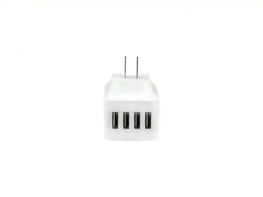 4-Port USB Wall Charger White Universal Travel Adapter International Power Charger