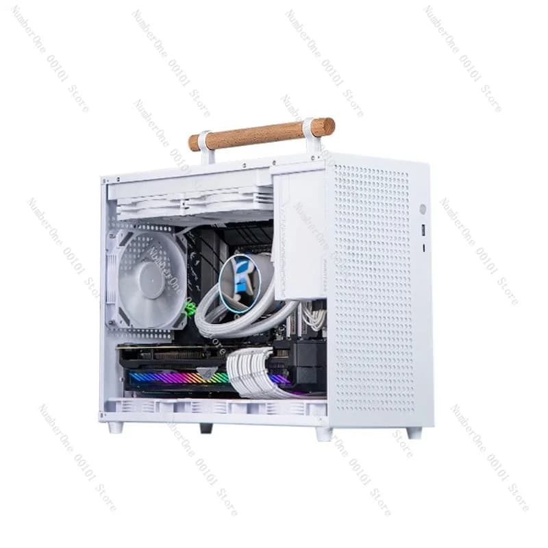 Compact Aluminum Mini Portable Desktop Computer Case Small Form Factor MATX ITX PC Chassis with Carry Handle Lightweight Metal
