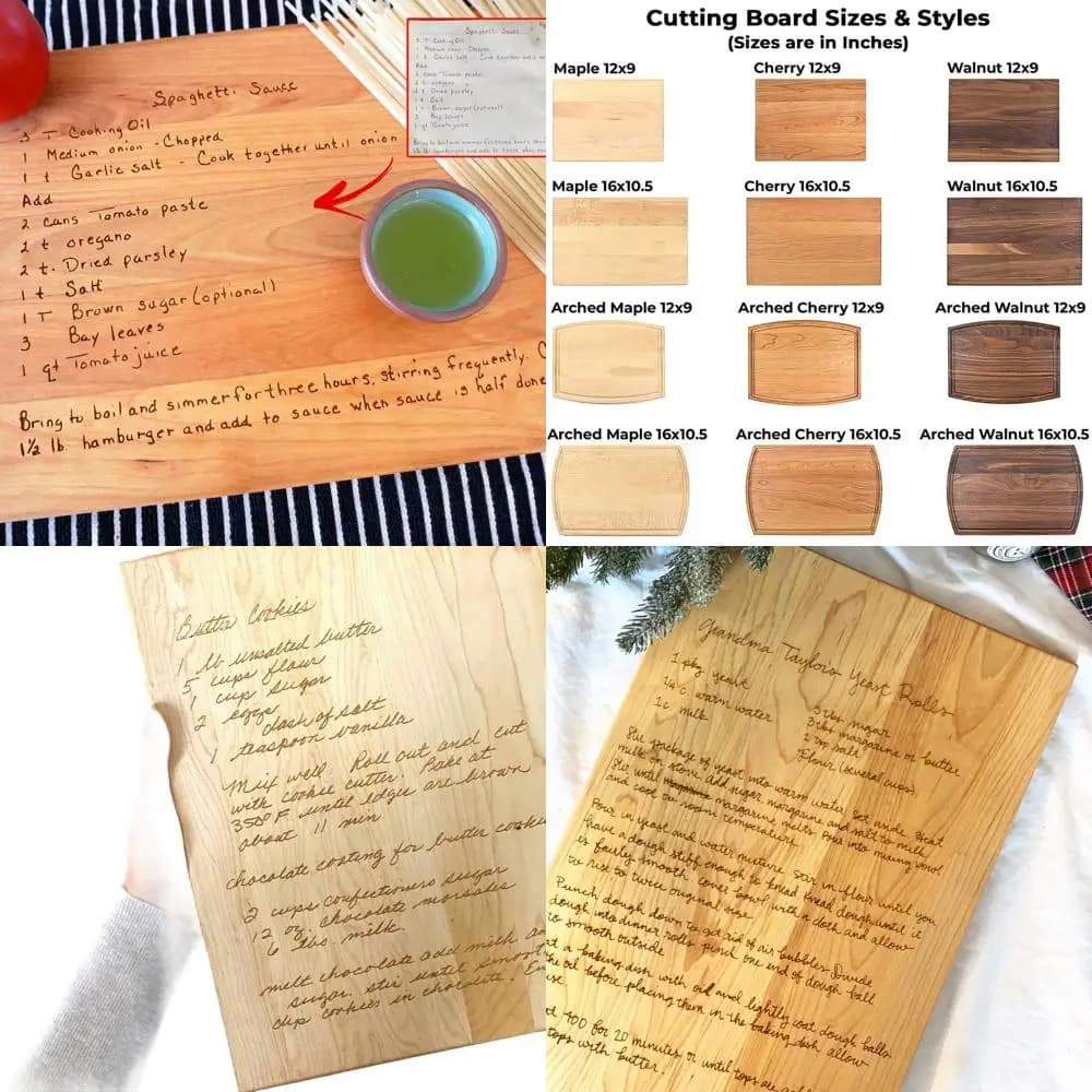 Tagliere Artisan with Recipes - Perfect as Gift for Women: Mamme, Grandmother, Daughters, Sisters - Custom Options, Various Models