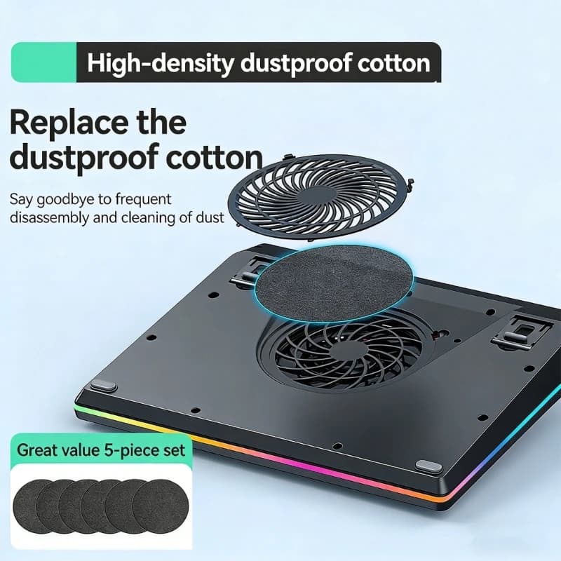 Supporto per laptop a LED colorato con ventola potente e forma comoda per computer D2RC