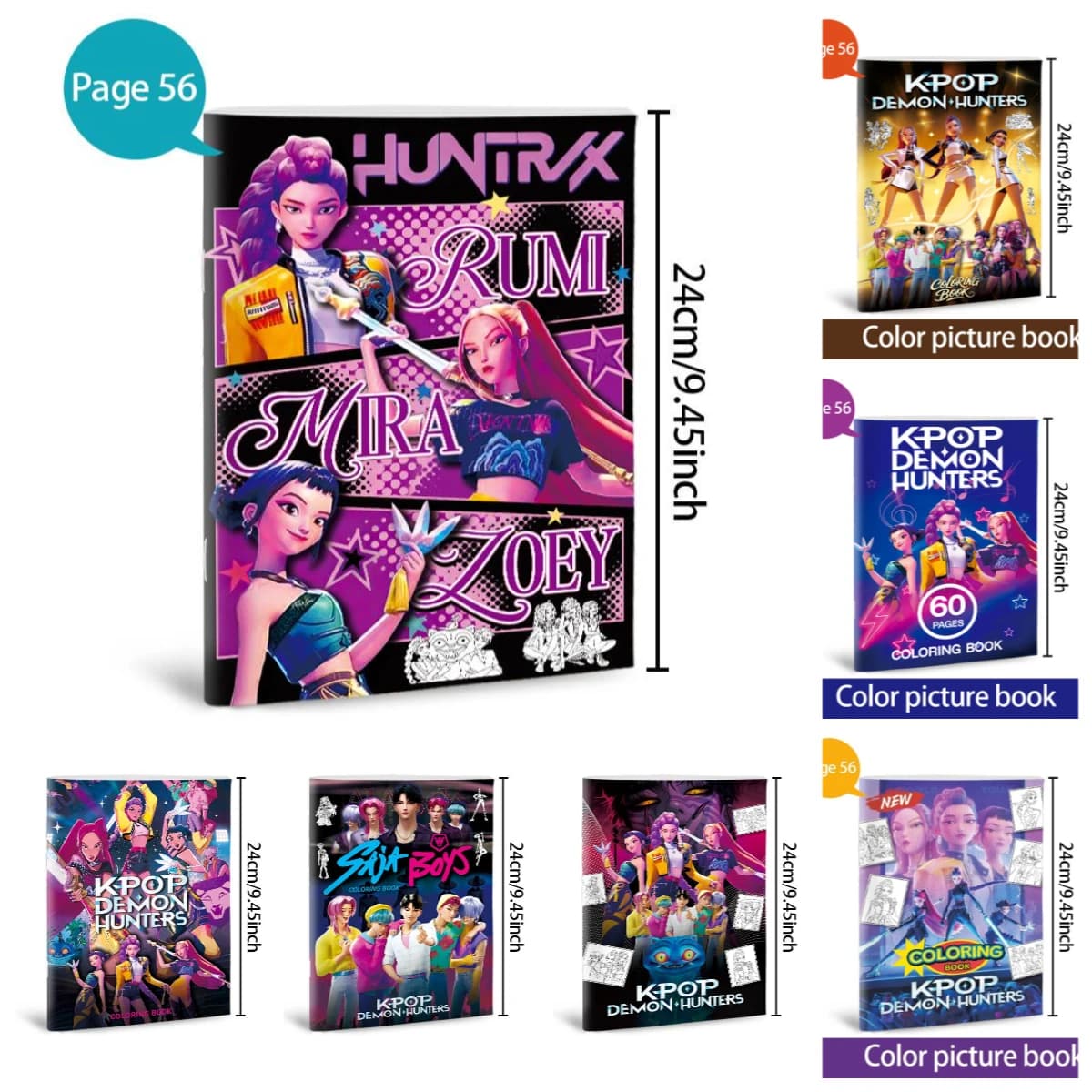 Hot 56 Pages Kids Anime Cartoon Coloring Sketch Book Line Art Drawing Pads Art Stationery for Shop Bulk Wholesale Retail Supply
