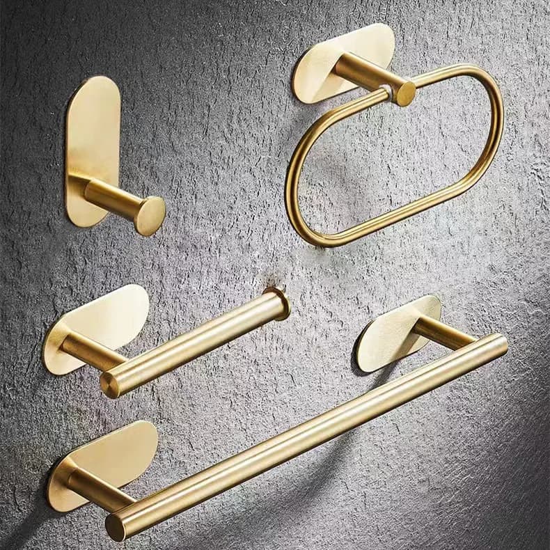 Porta asciugamani di carta adesivo sotto l'armadio Supporto da parete per asciugamani di carta da cucina Porta rotolo di asciugamani di carta dorato Set di accessori per il bagno