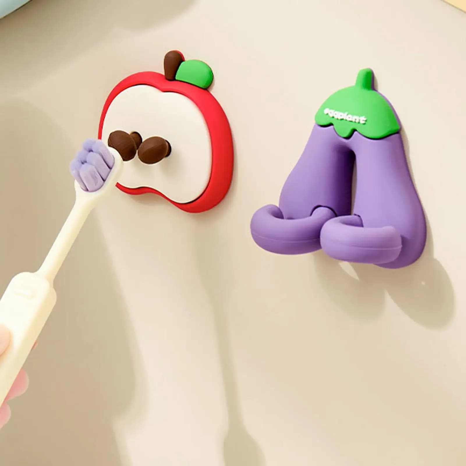 Toothbrush Wall Holders No-drill Wall-mounted Bathroom Toothbrush Storage Rack No Drill Self Adhesive Bathroom Organizer
