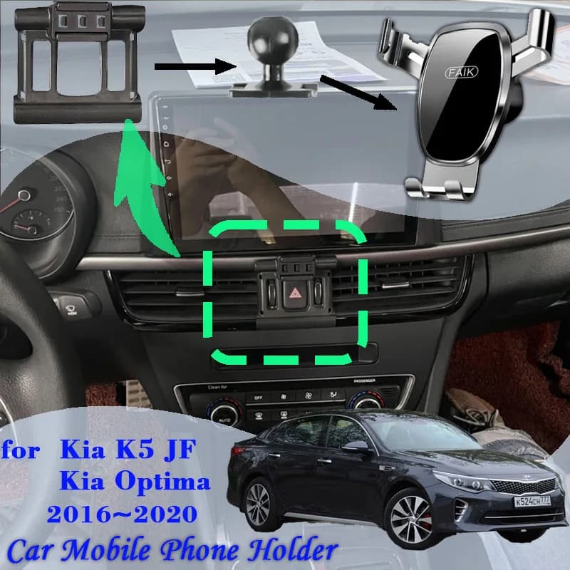Supporto per telefono per auto per Kia K5 Optima JF 2016 ~ 2020 2018 Air Vent Supporto per cellulare Supporto GPS Staffa Gravity Stand Accessori auto