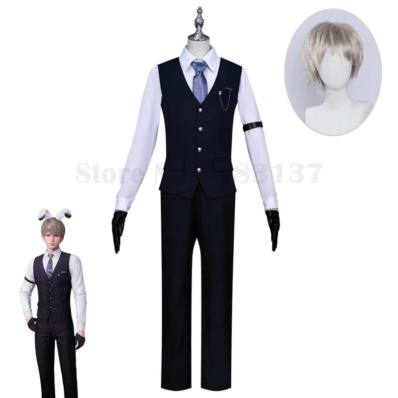 Anime Love and Deepspace Xavier Costume Cosplay Halloween Uomini adulti Gioco di ruolo Uniforme Carnevale Abiti da festa Parrucca Set completo Outfit
