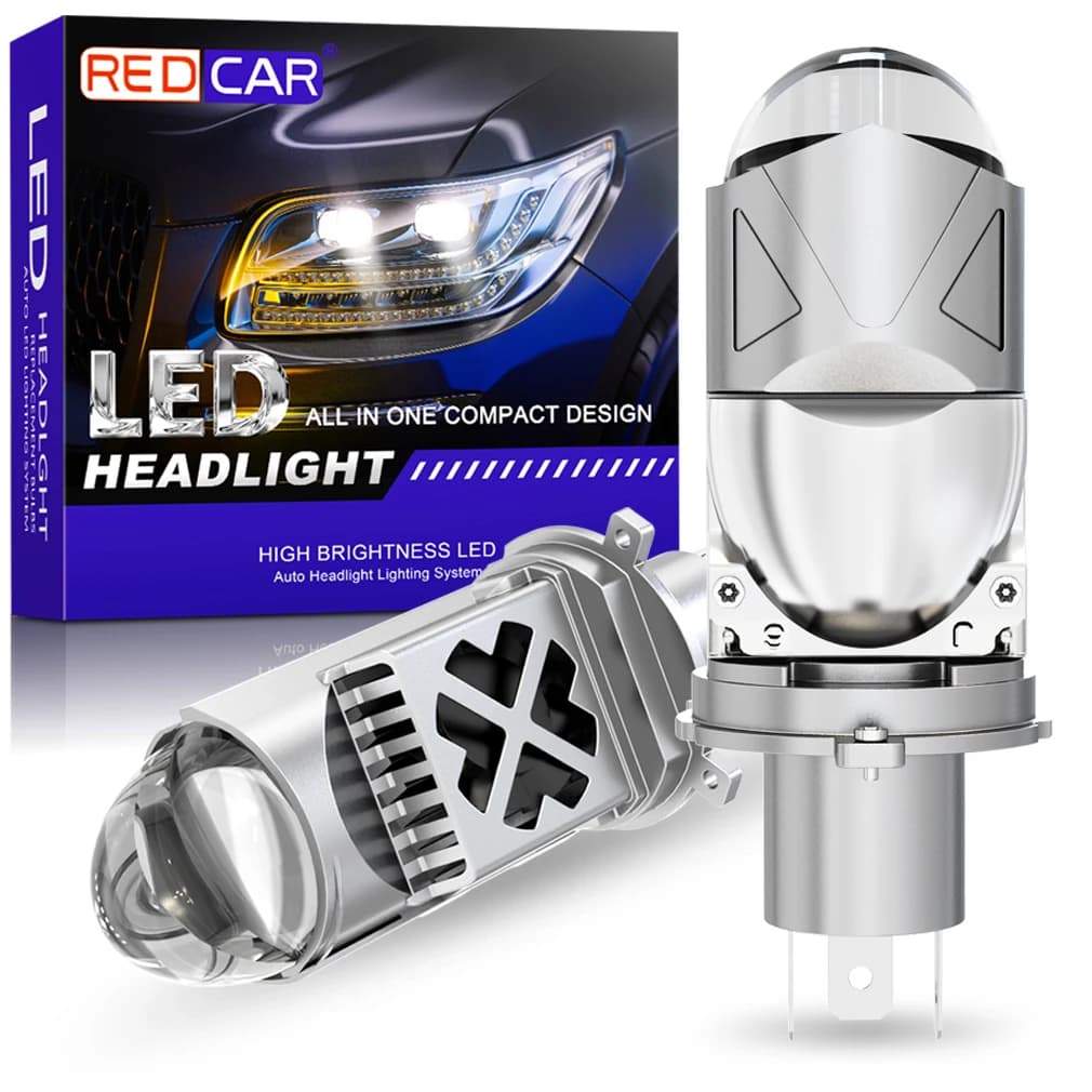 Doppia lente H4 Faro a LED Mini lente per proiettore LED H4 Lampada automatica Faro per automobile Fascio di luce alto/basso 140W 30000LM Plug & Play