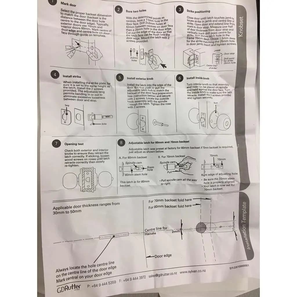 Set Maniglia e Leva per Porta in Rame Nichelato Spazzolato Argento con Serratura per Porte di Casa, Camera da Letto e Bagno