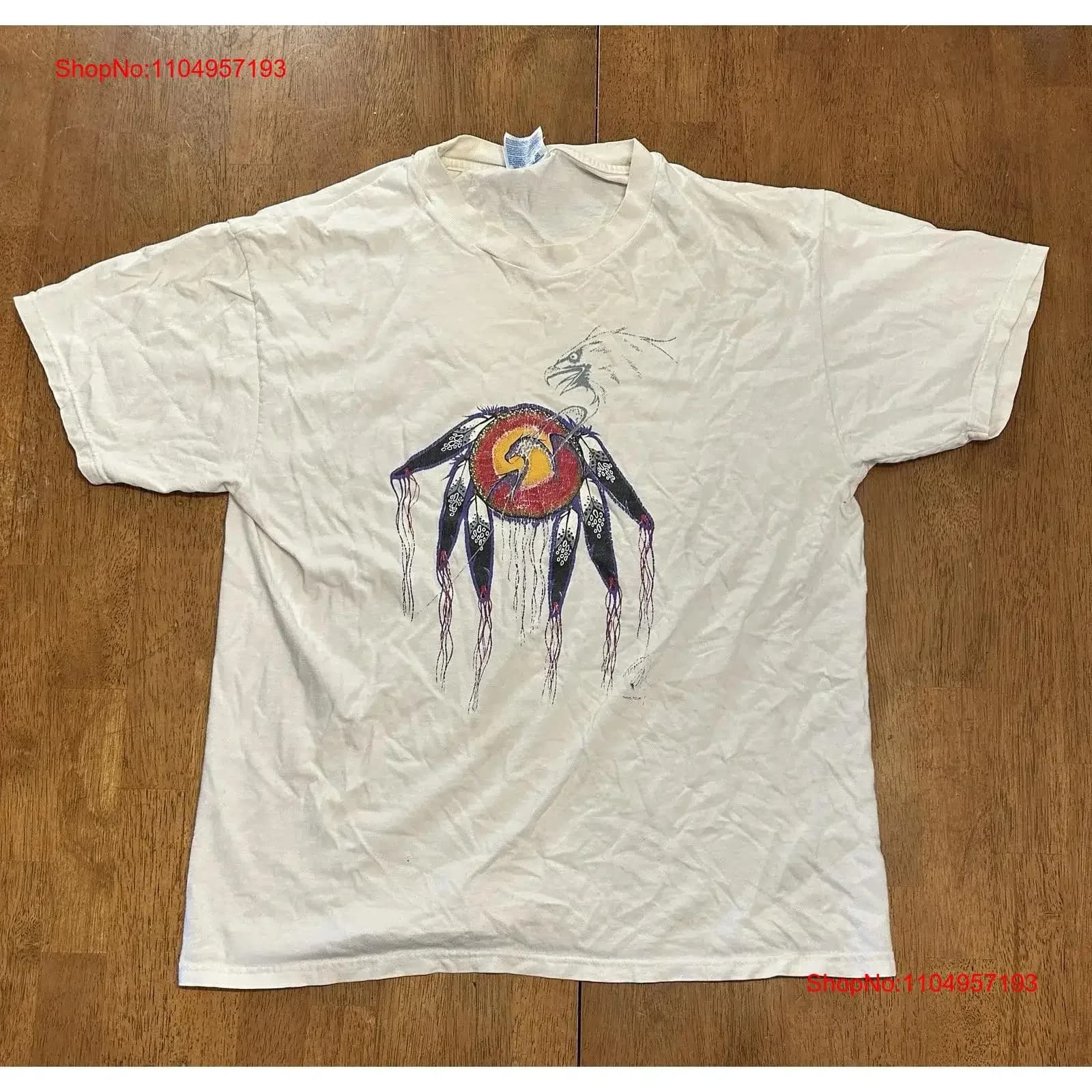 Vintage 90s Dream Catcher T Shirt Large Native America Small Stains vintage Washed Unisex graphic Top For Everyday Wear Soft