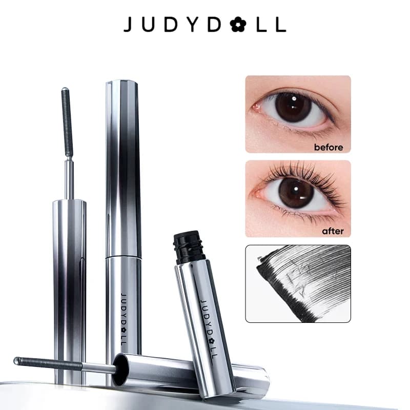 Judydoll Iron Mascara Lash Primer Impermeabile, Resistente al Sudore, Volumizzante, a Doppia Testa, Lunga Durata
