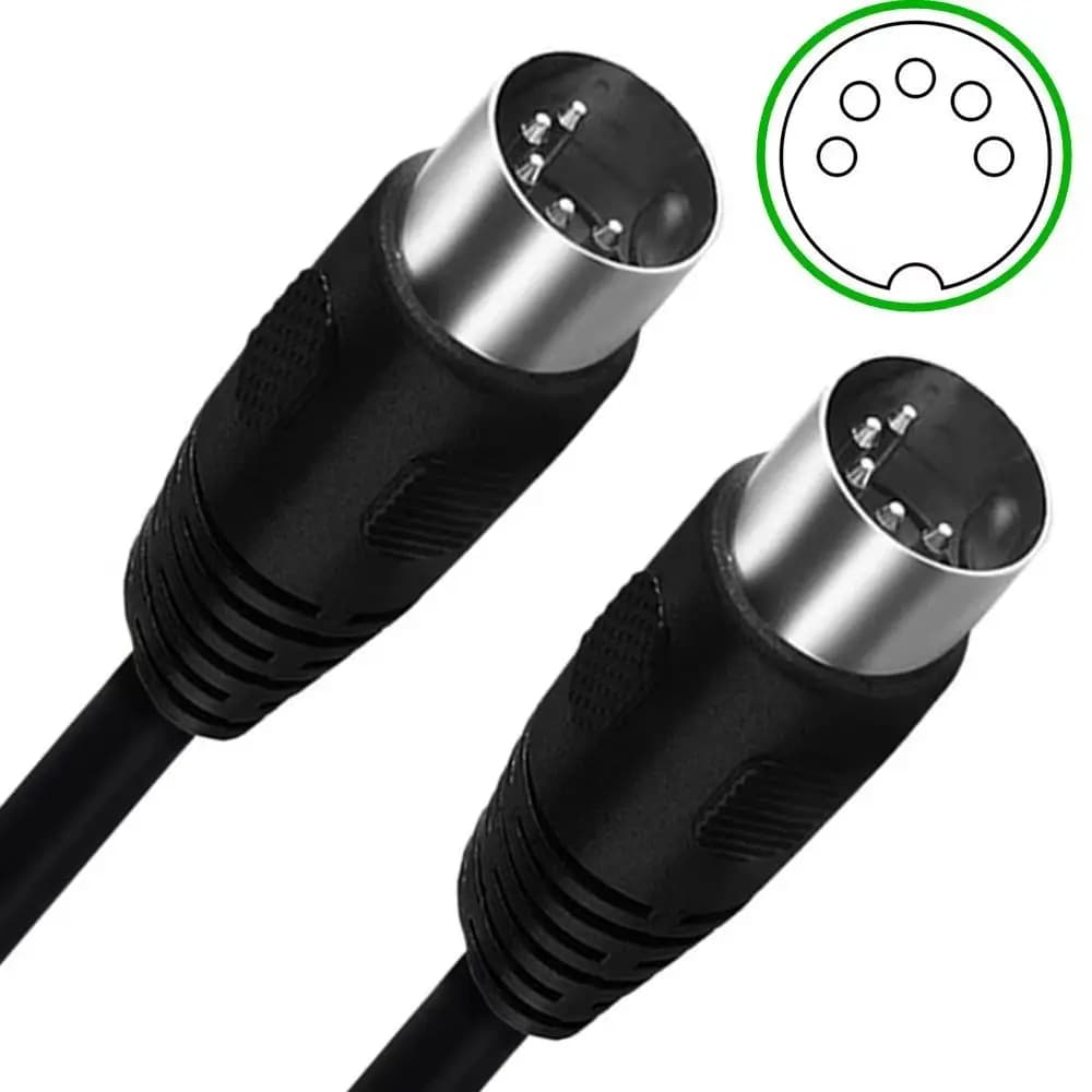 Cavo MIDI DIN a 5 pin ad angolo retto, doppio cavo di prolunga MIDI DIN 5PIN a 90 gradi, connettore maschio-maschio per KTV, cavo con connettore MIDI DIN.