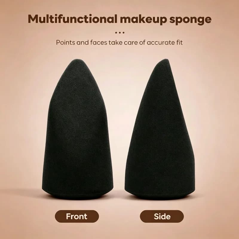 Multifunctional Point‑Cut Makeup Sponge, Soft Non‑Latex Cosmetic Sponge Wet & Dry Dual‑Use for Foundation Concealer Face Beauty