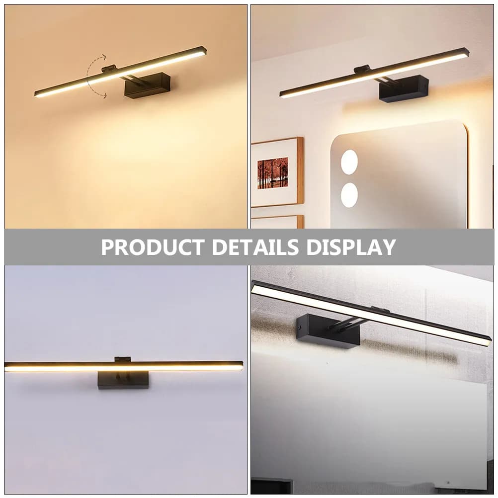 Lampada da Parete a LED Moderna per Specchio, Leggera in Alluminio e PC, Illuminazione per Bagno e Camera da Letto, Applicazione Sopra Specchio