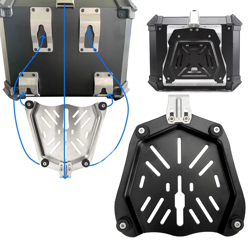 28-100L Universale Coda Del Motociclo Top Box Posteriore Bagagli Caso Piastra di Base Staffa Casco Tronco A Sgancio Rapido Mensola di Supporto