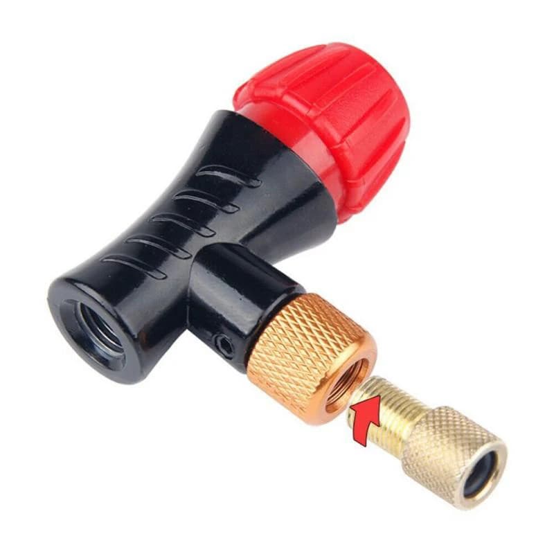 【Nice】Adattatore per valvola gonfiabile per bicicletta, testina per pompa a gas CO2, testina gonfiabile rapida per bici, compatibile con Presta