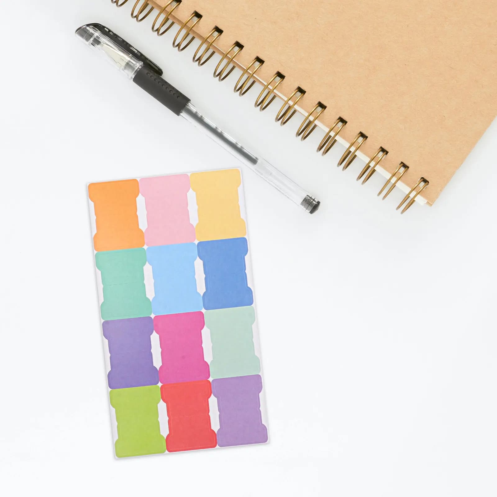 5Pcs Cute Pastel Index Tabs Self Adhesive Writable Bookmark Notes Planner Page Markers for Books Files Monthly Organization