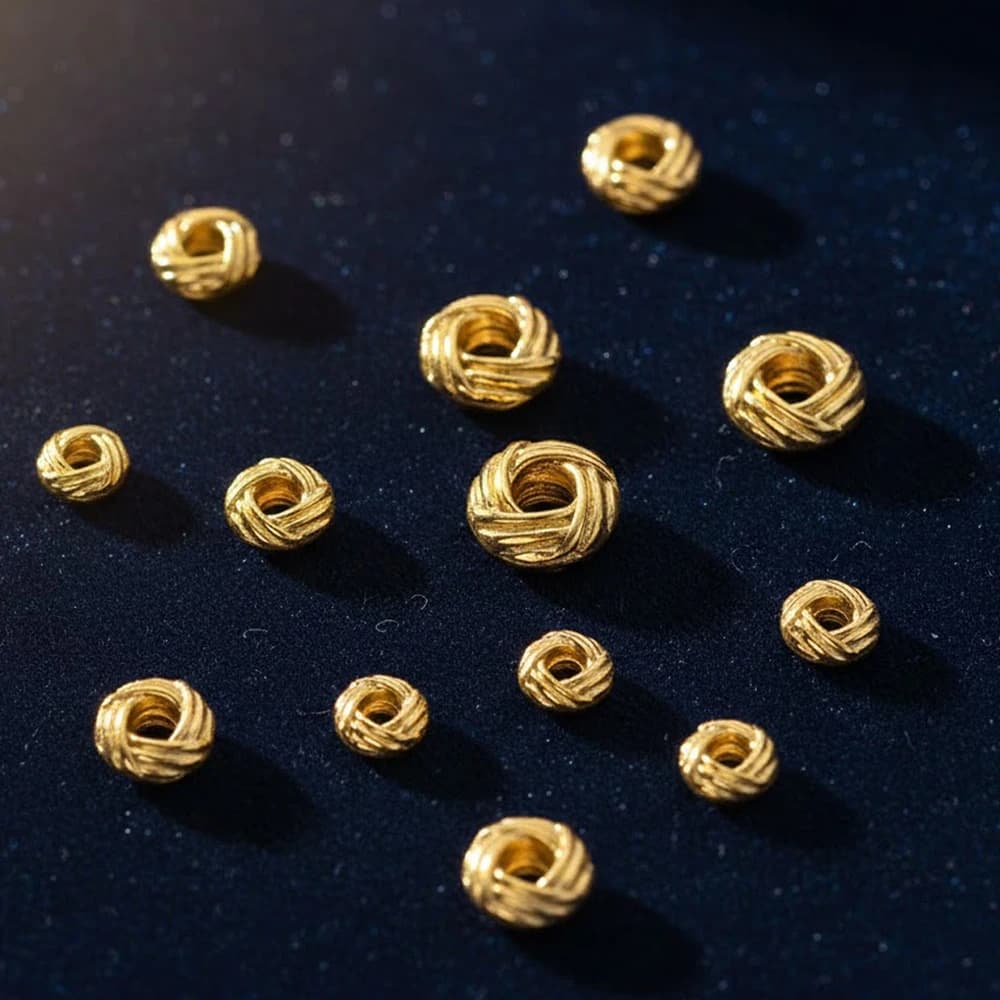 10 pz Perline a Fiore in Acciaio Inossidabile Placcato Oro PVD, Distanziatori Sciolti per Braccialetti Fai da Te, Lavori di Cucito e Forniture per Creazione Gioielli