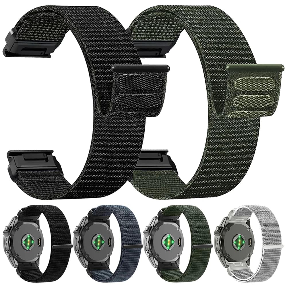 22mm 26mm cinturino in nylon QuickFit per Garmin Tactix 8 7 AMOLED Delta Bravo Band Forerunner 965 955 Solar 945 LTE cinturini intrecciati