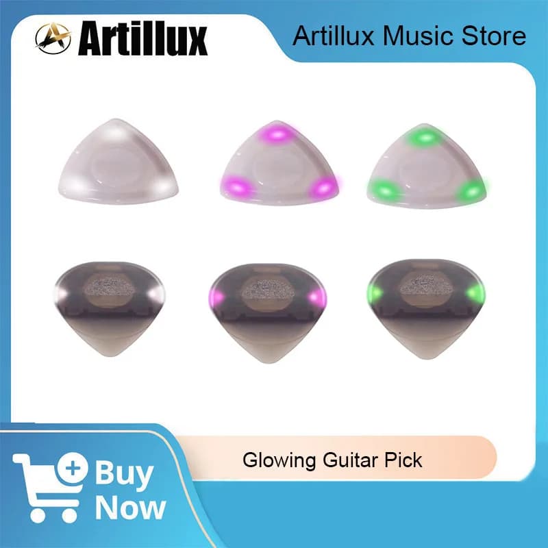 Plettri per chitarra luminosi a LED da 1 pezzo Due stili Plettri per chitarra in materiale ABS per chitarra folk Ukulele Parti e accessori per chitarra elettrica