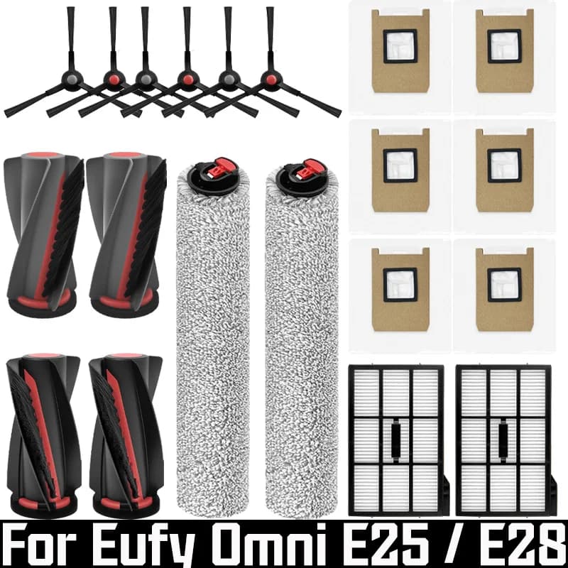 For Eufy Omni E25 Omni / E28 Omni Robot Vacuum Cleaner Accessories Main Side Brush Mop Cloth Hepa Filter Dust Bag Spare