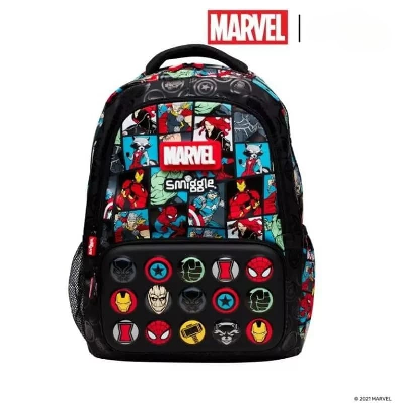 Marvel Avengers Backpack Cartoon Superhero Spiderman Iron Man Captain America School Bag Large Capacity Student Backpack