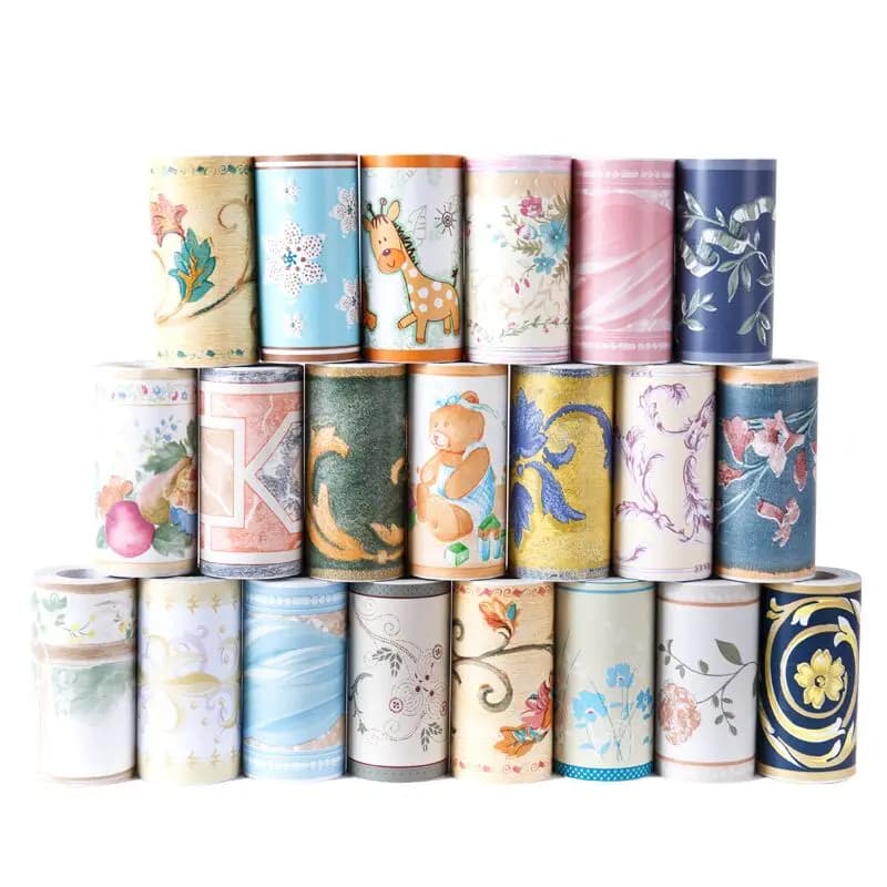 0.1x10M PVC autoadesivo girovita carta da parati rotolo rimovibile impermeabile decorazione della parete camera dei bambini camera da letto pellicola decorativa
