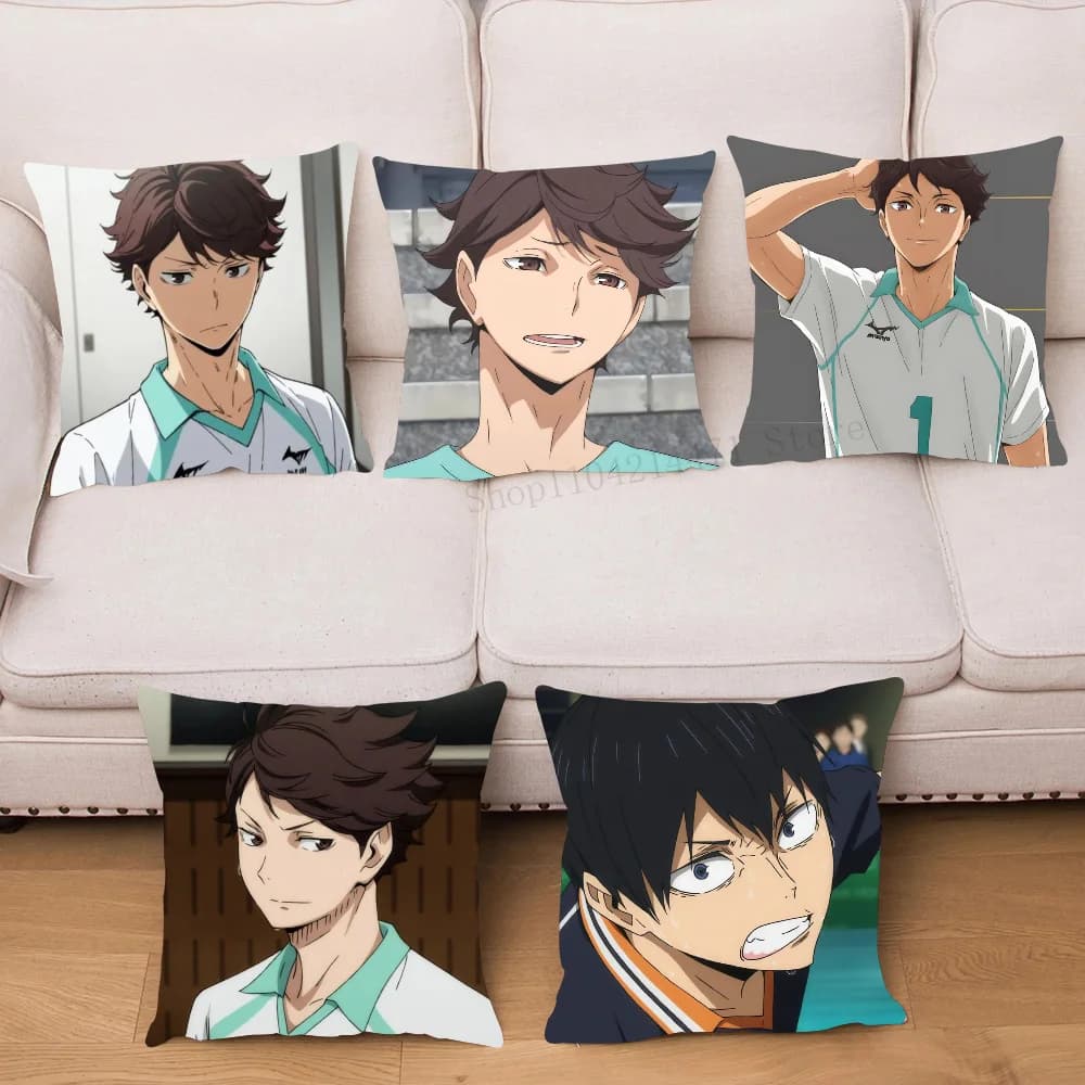 1pc Classic Anime Haikyuu Pillow Case Square Bedroom Sofa Leisure Comfort Cushion Car Living Room Home Decoration