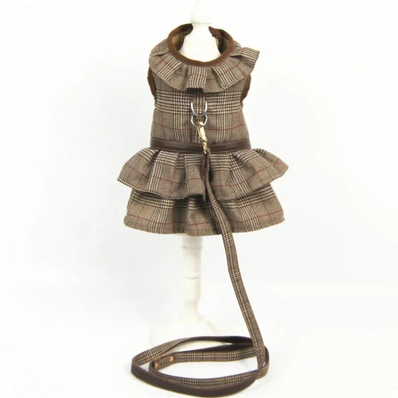 Abito invernale per cani Gonna con imbracatura Guinzaglio per cani Costumi per cuccioli Yorkshire Pomerania Schnauzer Barboncino Pug Bulldog francese Abbigliamento