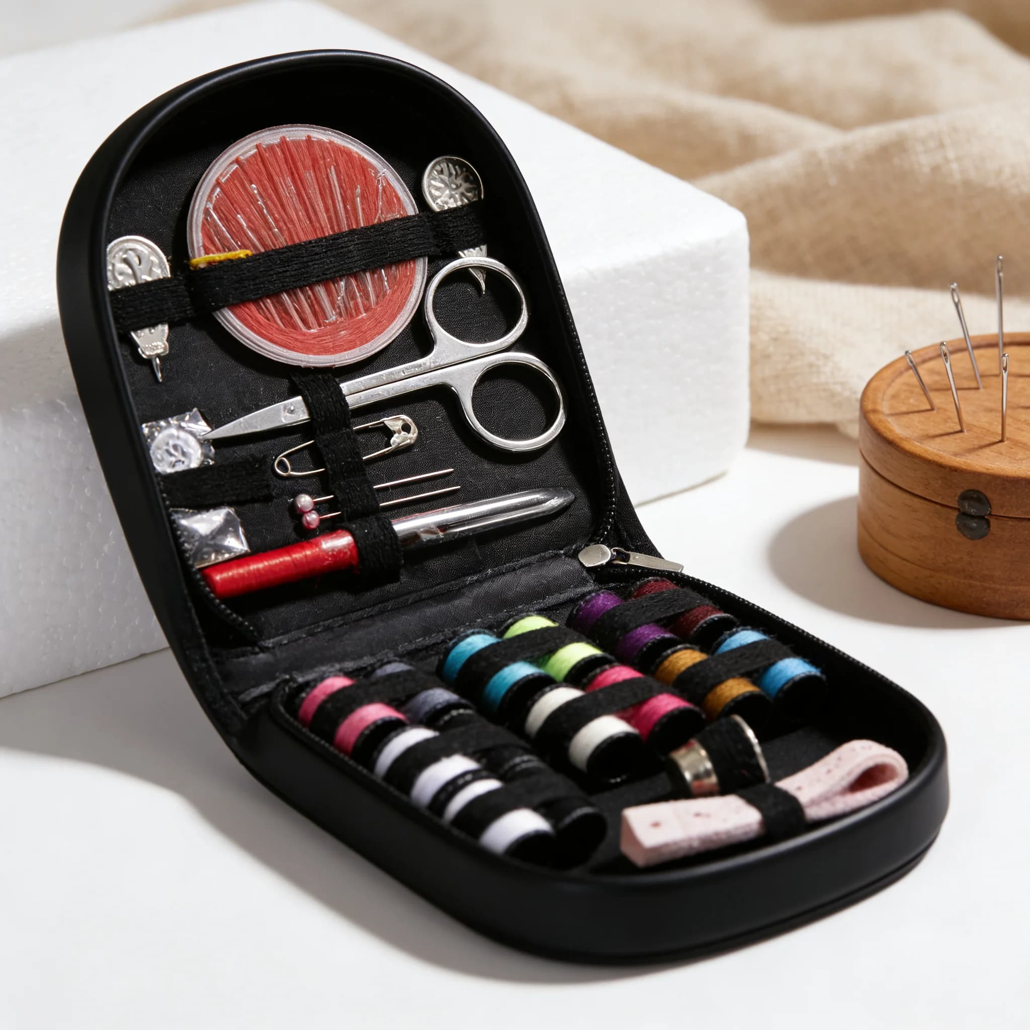 Kit da Cucito Compatto Multifunzionale Completo, Leggero e Portatile per Uso Domestico, Viaggi e Emergenze in Auto