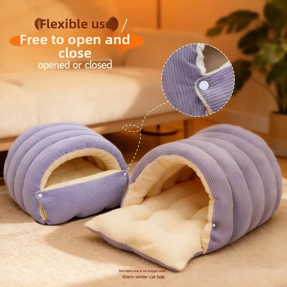 Foldable and Resistant for Domestic Animals, Hot Peel Bag for Cats, Semi-Closed Soft Cave for Cats and Dogs