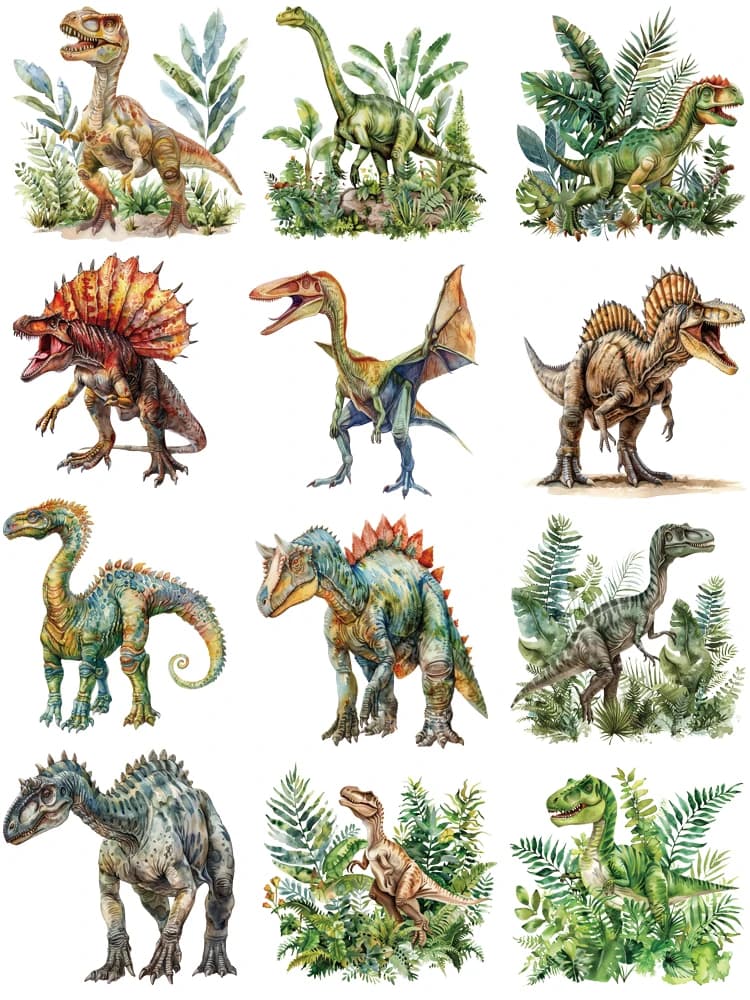 Watercolor dinosaur iron on patches for clothes stripes for jeans thermo-stickers for children heat transfer stickers