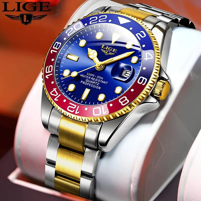 LIGE 2025 nuovissimo orologio da uomo luminoso in acciaio inossidabile business quarzo orologio di lusso orologi impermeabili per uomo reloj hommes