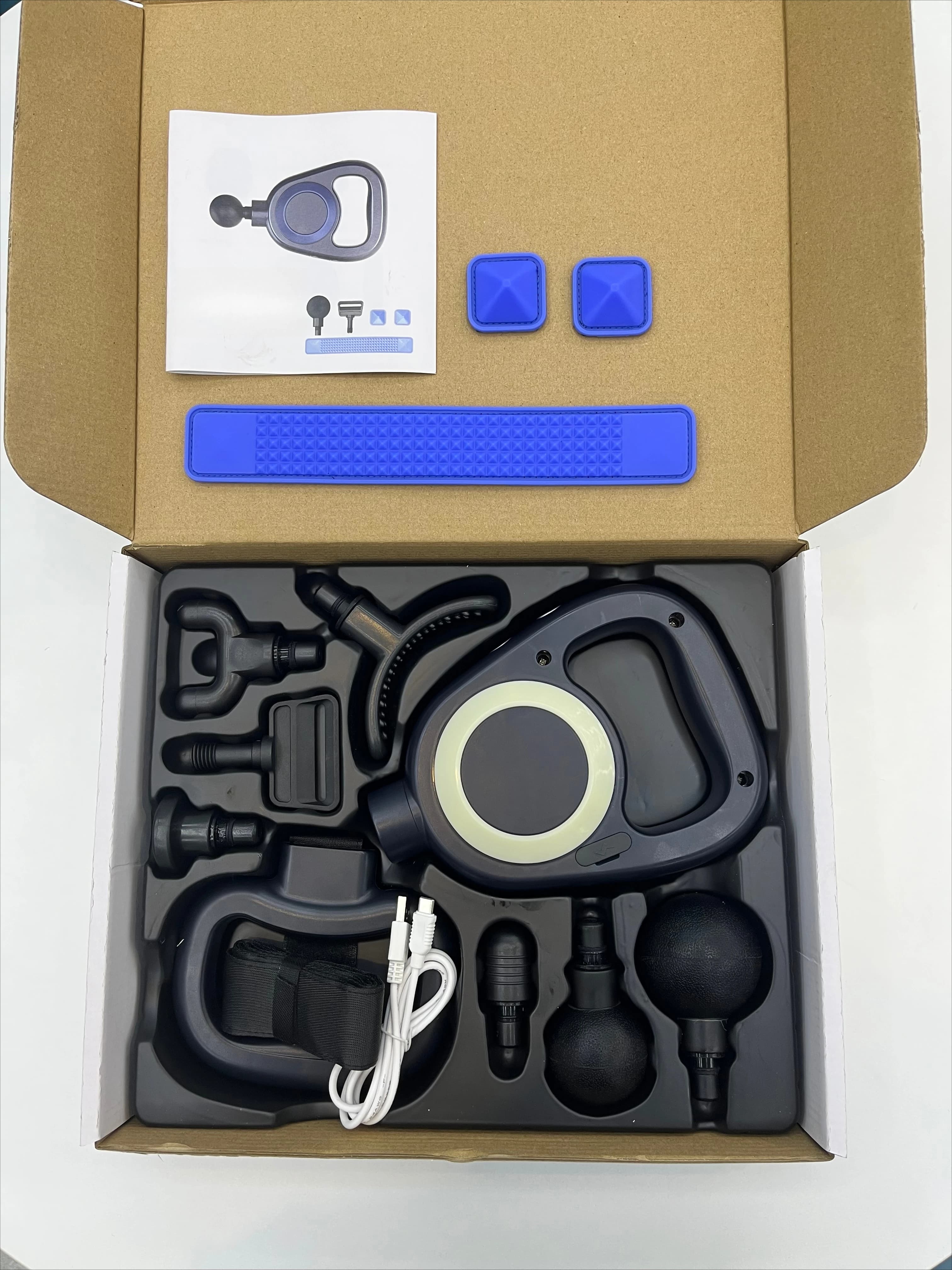 Massaggiatore Muscolare Ricaricabile per il Corpo, Pistola per Massaggio a Percussione Profonda con Schermo LCD Touch, 6D per Collo e Spalle
