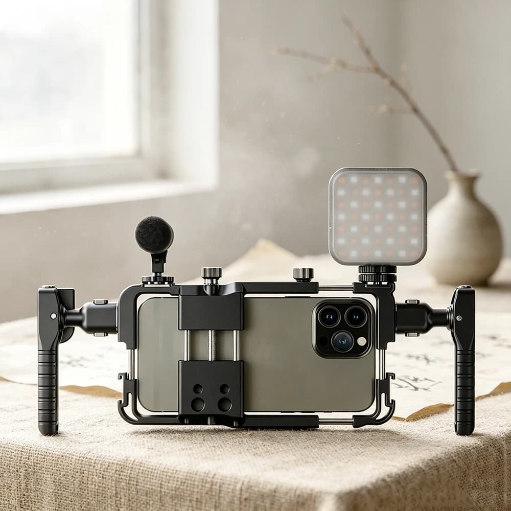 Multi functional mobile rabbit cage with expandable microphone and magnetic fill light photography set