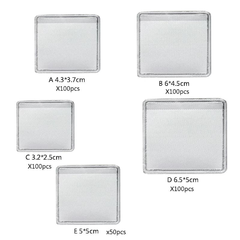 100x collana autoadesiva tasche a catena porta etichette in plastica maniche tascabili trasparenti per contenere forniture di gioielli a catena sciolta