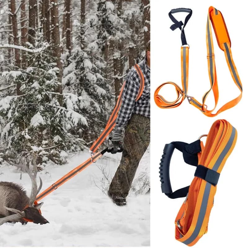Sprinkle and Sprinkle Strap Sprinkle drag strap with anti-slip handle Durable orange reflective corda pulling hunting accessories