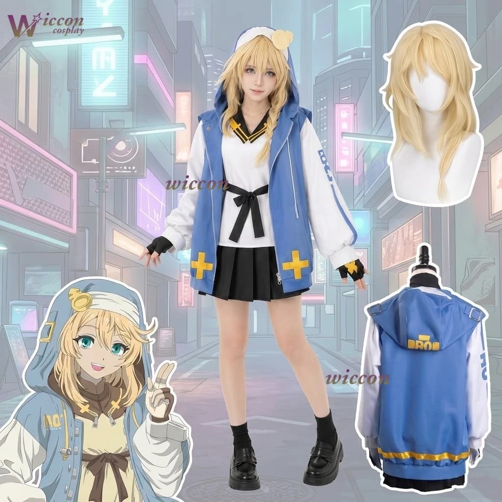 Costume Cosplay Wonka Cos Store Guilty Gear Strive Bridget, Outfit Anime e Videogiochi per Donne, Halloween, Comic Con, Giochi di Ruolo, Feste