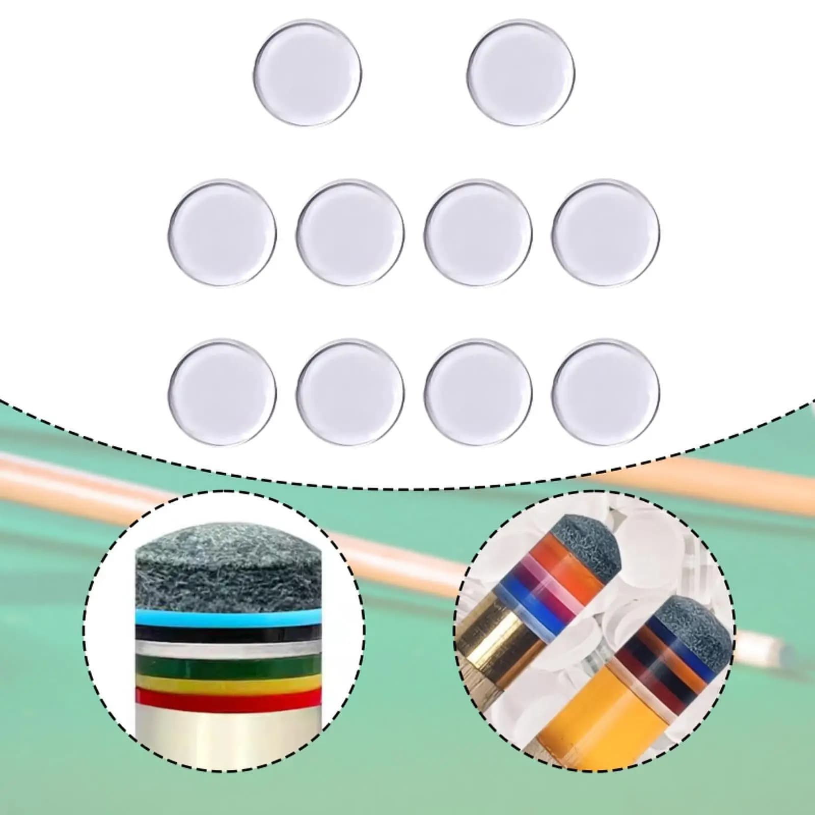 Kit di Riparazione per Puntali di Stecche da Biliardo in Acrilico, Accessori per Pratica e Uso in Sala Giochi