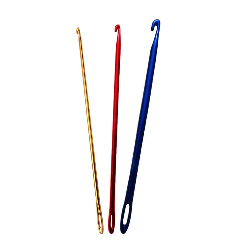 3 pz/set ferri da cucire per maglieria uncinetti manico in ossido di alluminio colorato con foro occhio per lavorare a maglia strumento telaio artigianale fai da te