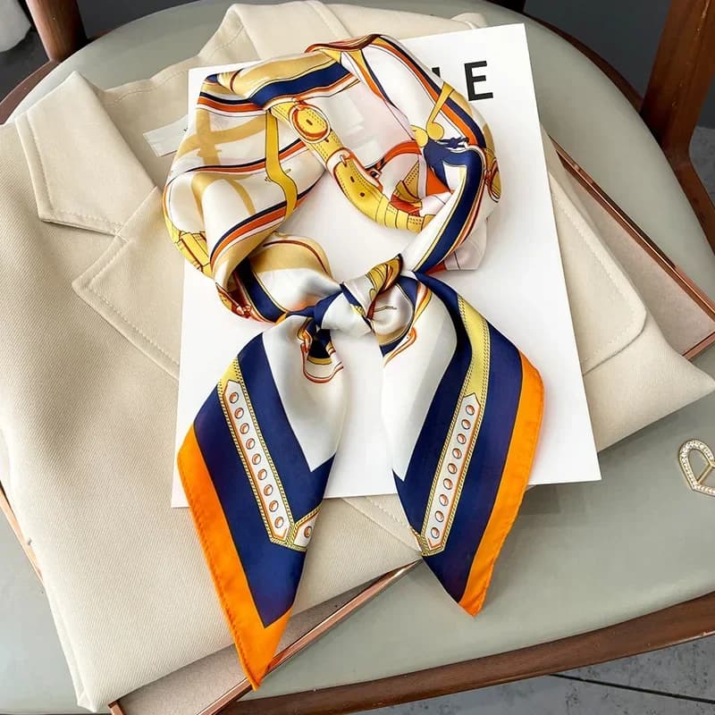 Foulard Quadrato di Lusso da Donna, Sciarpa Effetto Seta, Hijab in Raso, Accessori Moda, Fasce per Capelli, Nastro, Fascia per Capelli, Bandana