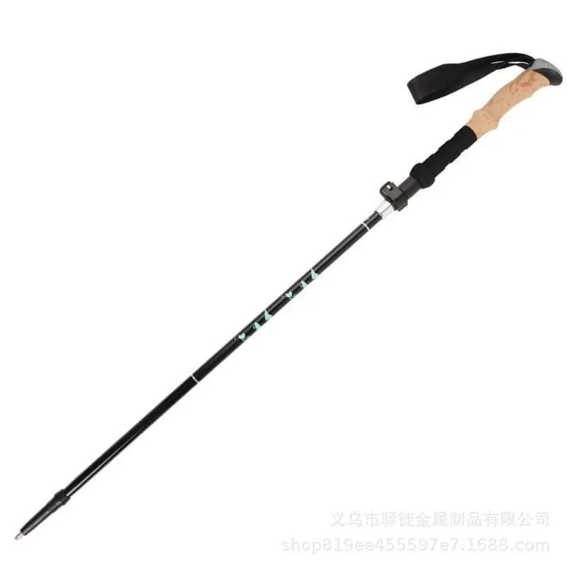 2 Pack 5 Section Collapsible Trekking Poles Aluminum Alloy Adjustable Walking Sticks Outdoor Hiking Camping Travel Trekking Gear