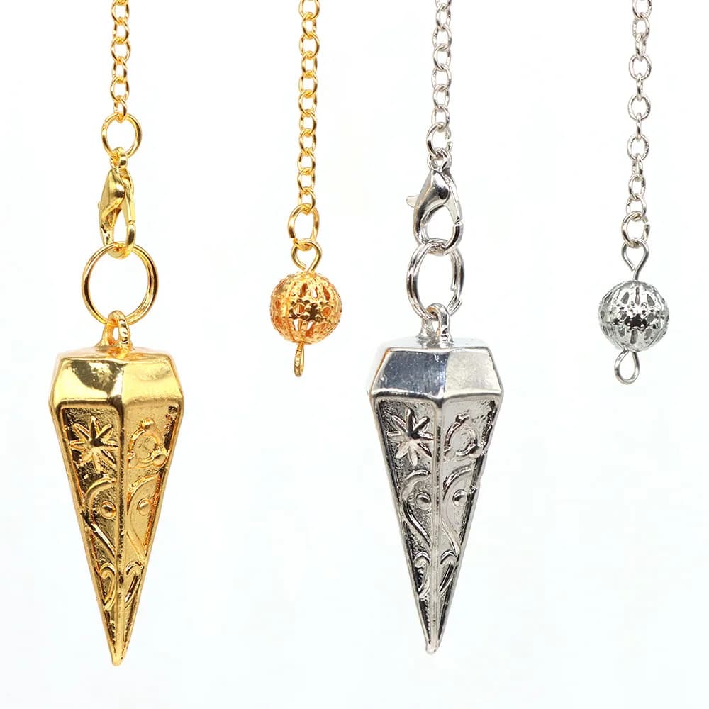 Pendolo in metallo per la divinazione rabdomante placcatura navetta in rame pendolo spirituale Radiestesia Healing Pendule Esoterics Jewelry