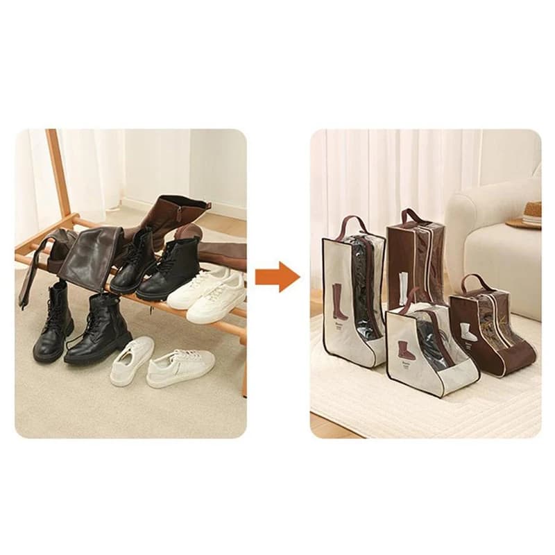 Borsa Multifunzionale per Scarpe con Custodia da Viaggio per Stivali Alti e alla Caviglia, Organizer per Scarpe con Maniglia, Protezione Antipolvere per Stivali