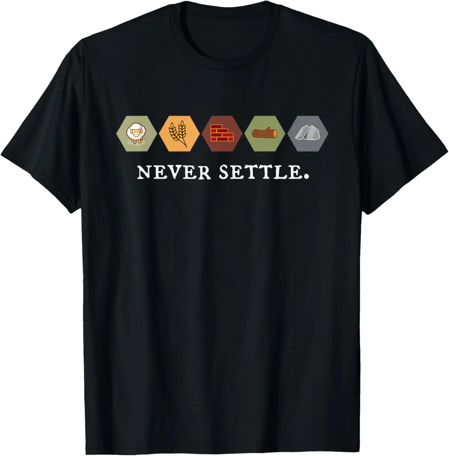Never Settle Board Games Shirt T-Shirt Summer Short-Sleeved Breathable Sweat-Wicking Versatile Trendy T-Shirt