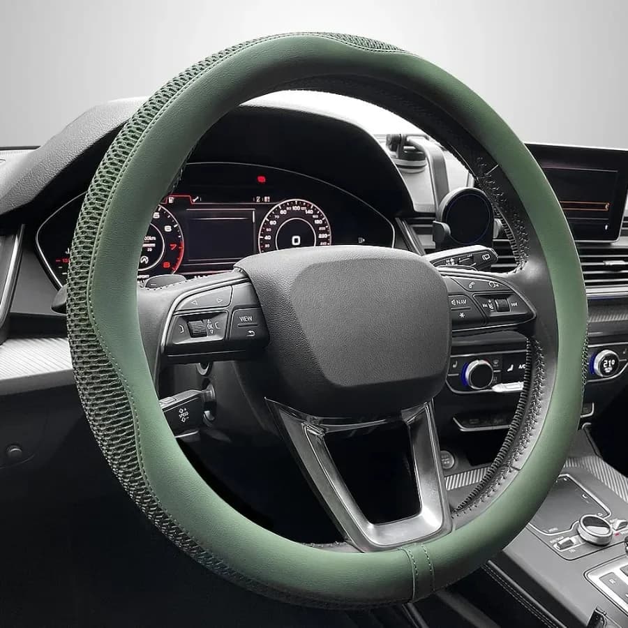 Car Steering Wheel Cover Universal 15 inch The Latest Microfiber Leather Breathable Technology Fabric NonSlip Comfortable Warm